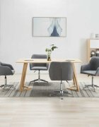 vidaXL Въртящи се трапезни столове 4 бр светлосиви плат