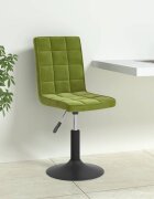 vidaXL Въртящи се трапезни столове 4 бр светлозелени кадифе