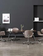 vidaXL Въртящи се трапезни столове 4 бр таупе текстил