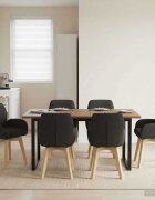 vidaXL Въртящи се трапезни столове 6 бр. Букле Черно 54 x 58 x 87 см