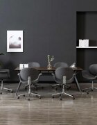 vidaXL Въртящи се трапезни столове 6 бр сиви текстил