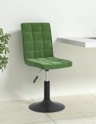 vidaXL Въртящи се трапезни столове 6 бр тъмнозелени кадифе