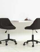 vidaXL Въртящи трапезни столове 2 бр черни кадифе