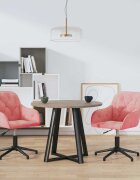 vidaXL Въртящи трапезни столове 2 бр розови кадифе