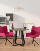 vidaXL Въртящи трапезни столове 2 бр виненочервени кадифе