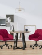 vidaXL Въртящи трапезни столове 2 бр виненочервени кадифе