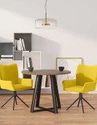 vidaXL Въртящи трапезни столове 2 бр жълти кадифе