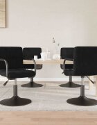 vidaXL Въртящи трапезни столове 4 бр черни кадифе