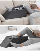 vidaXL Възглавничка за крака 68 x 25 x 215 см Твърд PU пяна Сиво