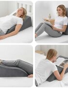 vidaXL Възглавничка за крака 68 x 41 x 21 см PU пяна Сиво