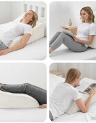 vidaXL Възглавничка за крака 68 x 41 x 24 см PU пяна Бяло