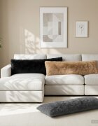 vidaXL Възглавница с възглавница HEERLEN 2 бр. Черно ПВ флийс