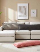 vidaXL Възглавница с възглавница HOUTEN 2 бр. Тъмносиво Кадифе