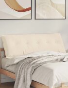 vidaXL Възглавница за гръб Бежово 140 x 50 cm Микрофибърна тъкан