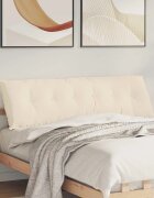 vidaXL Възглавница за гръб Бежово 160 x 50 cm Микрофибърна тъкан