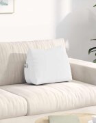 vidaXL Възглавница за гръб Бяло 45 x 20 x 35 см текстил