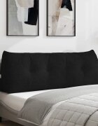 vidaXL Възглавница за гръб Черно 140 x 24 x 50 см текстил