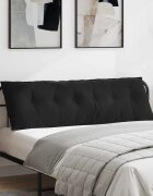 vidaXL Възглавница за гръб Черно 160 x 50 cm Кордюрова тъкан