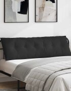vidaXL Възглавница за гръб Черно 160 x 50 cm Микрофибърна тъкан
