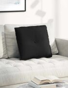 vidaXL Възглавница за гръб Черно 50 x 45 см Микрофибърна тъкан