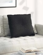 vidaXL Възглавница за гръб Черно 60 x 19 x 50 см текстил