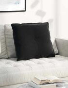 vidaXL Възглавница за гръб Черно 60 x 50 cm Кордюрова тъкан