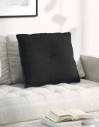 vidaXL Възглавница за гръб Черно 60 x 50 cm Микрофибърна тъкан