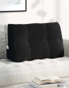 vidaXL Възглавница за гръб Черно 80 x 24 x 50 см Кадифе