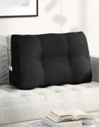 vidaXL Възглавница за гръб Черно 80 x 24 x 50 см текстил