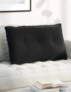 vidaXL Възглавница за гръб Черно 80 x 50 cm Кордюрова тъкан