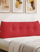 vidaXL Възглавница за гръб Червено 140 x 24 x 50 см текстил