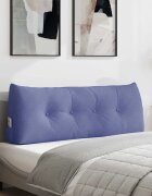 vidaXL Възглавница за гръб Дънково син 120 x 24 x 50 см текстил