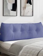 vidaXL Възглавница за гръб Дънково син 140 x 24 x 50 см текстил