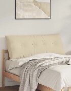 vidaXL Възглавница за гръб Крем 120 x 19 x 50 см текстил