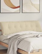 vidaXL Възглавница за гръб Крем 160 x 19 x 50 см текстил