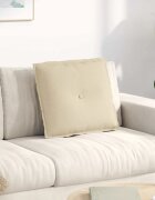 vidaXL Възглавница за гръб Крем 50 x 19 x 45 см текстил
