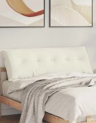 vidaXL Възглавница за гръб Кремаво 140 x 50 cm Кордюрова тъкан