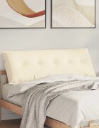 vidaXL Възглавница за гръб Кремаво 140 x 50 cm Кордюрова тъкан
