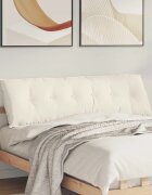 vidaXL Възглавница за гръб Кремаво 160 x 50 cm Кордюрова тъкан