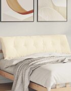 vidaXL Възглавница за гръб Кремаво 160 x 50 cm Кордюрова тъкан