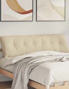 vidaXL Възглавница за гръб Кремаво 160 x 50 cm Микрофибърна тъкан