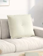 vidaXL Възглавница за гръб Кремаво 60 x 50 cm Кордюрова тъкан