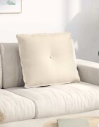 vidaXL Възглавница за гръб Кремаво 60 x 50 cm Кордюрова тъкан