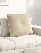 vidaXL Възглавница за гръб Кремаво 60 x 50 cm Микрофибърна тъкан