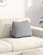 vidaXL Възглавница за гръб Облачно сиво 45 x 20 x 35 см текстил