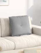 vidaXL Възглавница за гръб Облачно сиво 50 x 19 x 45 см текстил