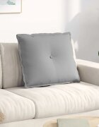 vidaXL Възглавница за гръб Облачно сиво 60 x 19 x 50 см текстил