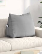 vidaXL Възглавница за гръб Облачно сиво 60 x 20 x 50 см текстил