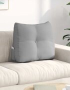 vidaXL Възглавница за гръб Облачно сиво 60 x 24 x 50 см текстил