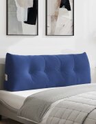 vidaXL Възглавница за гръб Полицейско синьо 120 x 24 x 50 см Кадифе